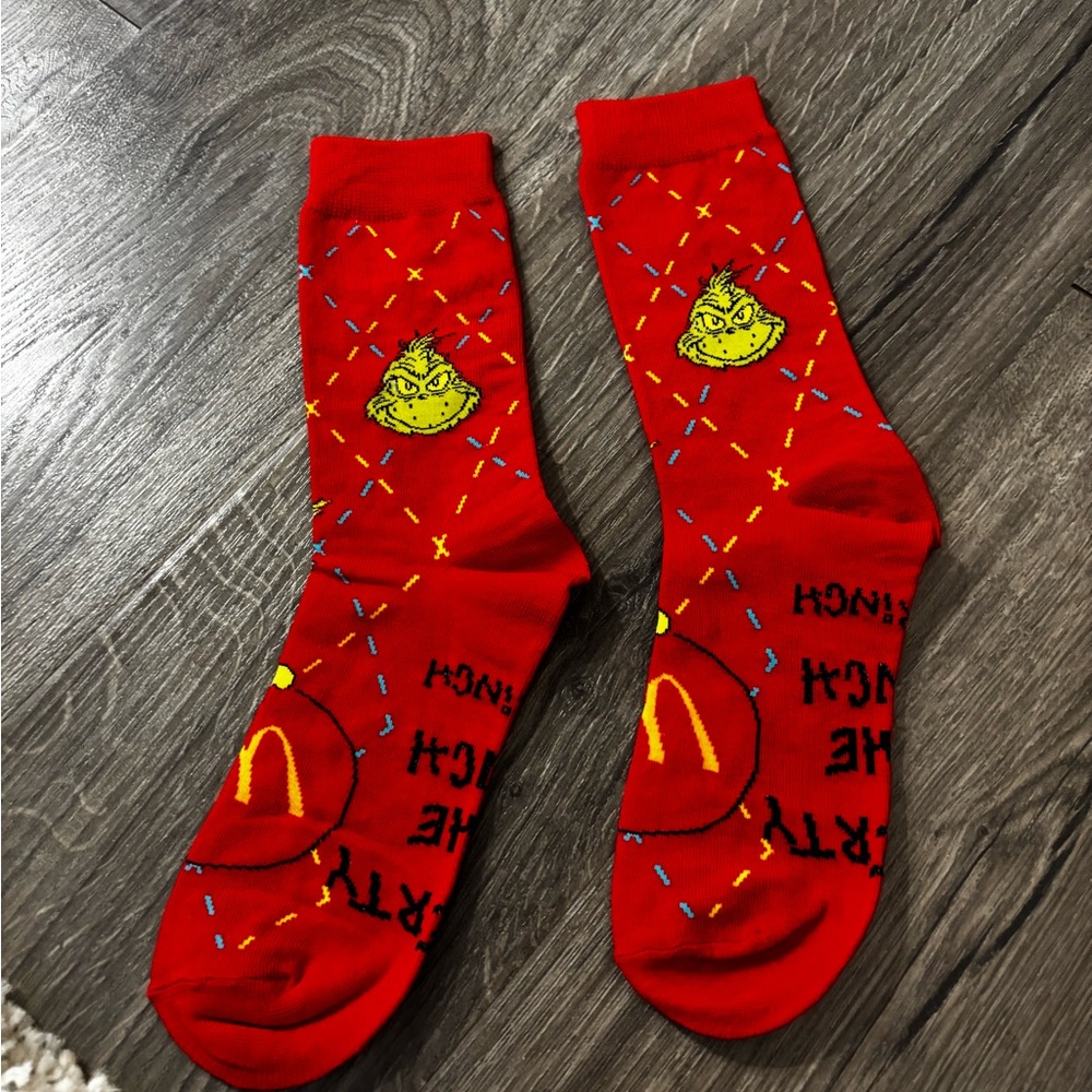 McDonald's Red Grinch Socks